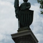 Lady Liberty sits atop the Soldier's Memorial. 