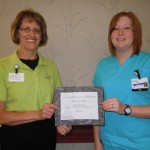 Whitney Shafer, RN (right) with CCMH CEO Pat Markham