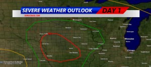 Iowa Storm Chasing Network graphic of Tornadic/Severe Storm threat. 