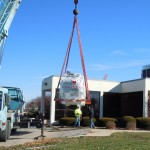 Workers at Cass County Memorial Hospital moved the new MRI (magnetic resonance imaging) magnet into the in-house MRI suite Nov. 18th.