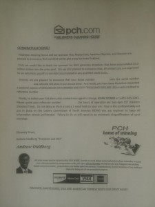 The scam letter (Atlantic P-D photo)
