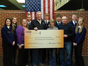 Pictured (L-R) Alex Bowlin, Deann Irlmeier, Kristen Rutherford, John Schultes, C. Gene Riley, Chance Lauritsen, Maureen Jensen, Kendall Petersen, Alan Jensen, Austin Moeller, Madison Leader.