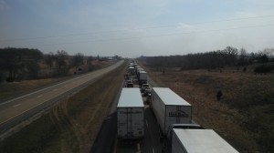 Looking onto I-80 from the 710th Street Bridge in Cass County, between Anita and Wiota. Ric Hanson photos.