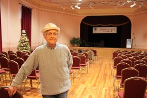 Writer/Director/Producer Norman Lear stands in the newly named "Norman Lear Theater" at the E.E. Warren Opera House, i Greenfield. (Photo submitted)