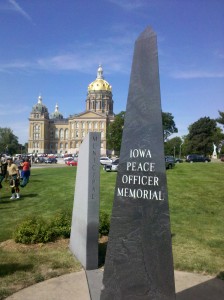 Iowa Peace Officer Memorial, in Des Moines. 