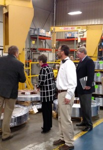 Sen. Joni Ernst (R-IA) tours the Mahle Engine Components plant in Atlantic. (Ric Hanson, photo)