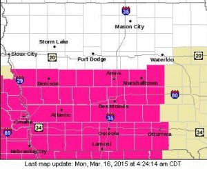 Red Flag Warning (Counties in pink)
