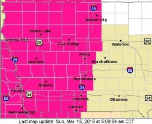 Red Flag Warning for all of southwest & western Iowa Sunday afternoon and evening