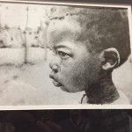 Here is Jessica's work.  It is a pencil sketch of a photograph.  The sketch is made by using several written words.