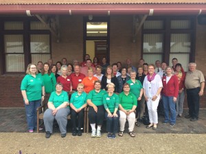Picutred: Christie Boysen, Crystal Christensen, Janice Brown (Past BPW State President), Margaret Sonntag, Ina Ohnmeiss (local President), Sue Muri, Donna Willoughby, Debbie Leistad, Charla Schmid (BPW Red Oak member and Past State President), Nedra Perry, Wonda Schwier, Michelle Heath, Pat McCurdy, Dianne Gipple, Amy Coenen, Jamey Park, BJ Hart, Lana Westphalen, Arlene Drennan, JoAnn Runyan, Kathy Sweeney, Dolly Bergmann, Jamie Arnold, Carol Seddon, Ouida Wymer, Bill Saluk, Keith Leonard D.V.M., Dan Mehmen, Russ Joyce, Donnie Drennan, Kerry Jepsen, Melanie Petty, Dan Rossell.