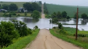 This is the Middle River, east of Casey this morning. (Photo from Adair-Guthrie County EMA)