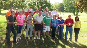 Atlantic Ambassadors and others at the Sunnyside Park Activities Area ribbon cutting. (Ric Hanson/photo)