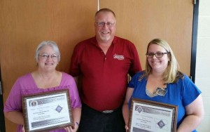 From left to right are: Ginny Renslow - Chairman of the Guthrie County LEPC, Robert Kempf - Coordinator for the Adair and Guthrie County Emergency Management Agencies and Stephanie Claussen - Chairman of the Adair County LEPC (Photo courtesy Bob Kempf)