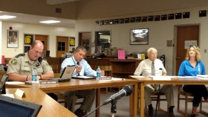 From the left: Josh McLaren leads the new Atlantic School Board session; Superintendent Mike Amstein; Dr. Keith Swanson & Jenny Williams. 