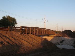 The new Nishna Valley Trail Connector bridge in-place near the KJAN studios. 