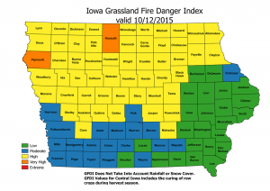 Grassland Fire Danger Index 10/12/15