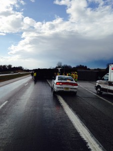 Semi blown over in Cass County (Mike Kennon/Cass County EMA)