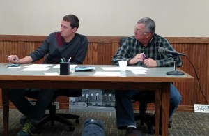 Atlantic Parks & Rec Asst. Dir. Seth Staashelm (Left) & Director Roger Herring (right), at the Parks & Rec Board mtg. 12/14/15