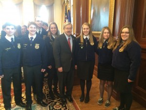 Atlantic FFA members with IA (R) Gov. Terry Branstad. 