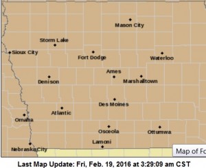 Wind Advisory in effect or slated to go into effect, for all counties shaded in brown. 