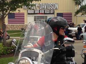 Sen. Joni Ernst on last year's "Roast and Ride."  (pic from Radio Iowa)