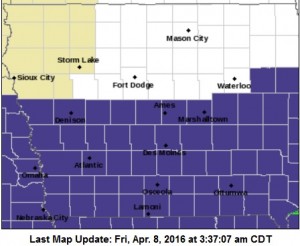 Freeze Waring for all counties in purple Friday night & Sat. morning