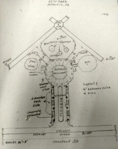 conceptual sketch of the proposed City Park plaza improvements. 