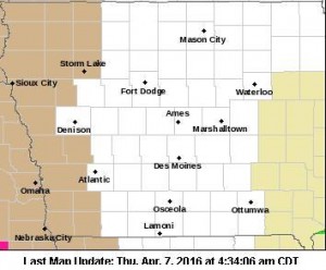 Wind Advisory for counties in brown