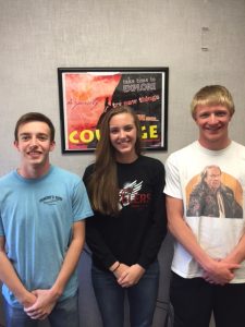 Joseph Remsburg, Madison Hagedorn, and Mitchell Nelsen