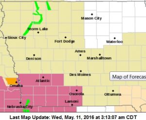 Severe Thunderstorm Watch #166 for counties in mauve/pink. 