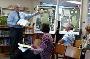 Snyder & Assoc. Landscape Architect Tim West shows some options for ACSD athletic facilities. 