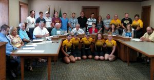Members of the Atlantic City Council, Atlantic Coaches and their track, golf and soccer squad members. (Ric Hanson/photo)