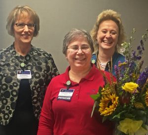 Dr. Elaine Berry (Center) with CEO Pat Markham (Left) and Chief Clinic Administrator Beth Spieker (Right)