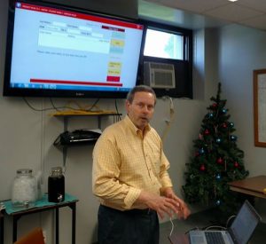 Cerro Gordo County Auditor Ken Kline explains the Precinct Atlas program. 