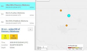The light blue dot on the map is the epicenter of the quake.