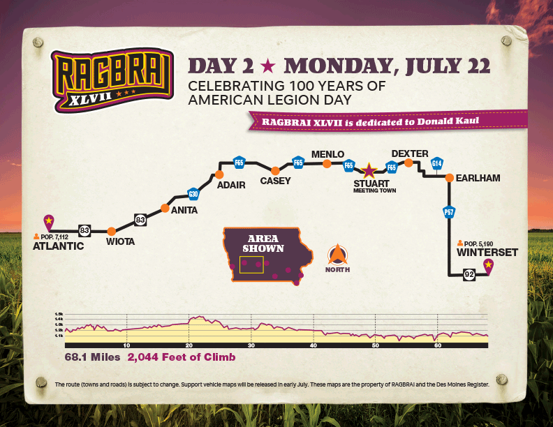 RAGBRAI Day 2 route announced « KJAN Radio Atlantic, IA AM 1220