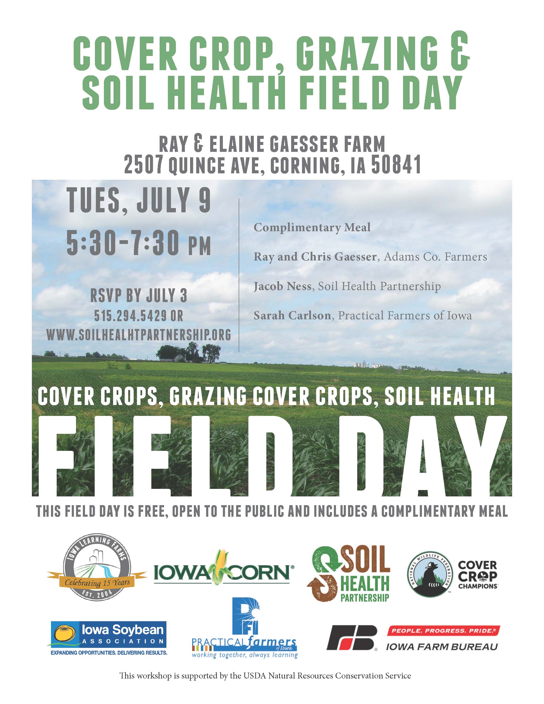 Cover crops, grazing, and soil health field day to be held near Corning