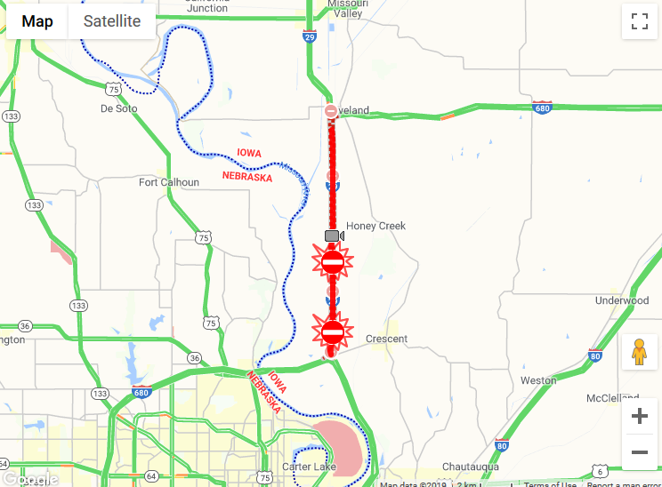 Portion of I29 closed again due to flooding « KJAN Radio Atlantic