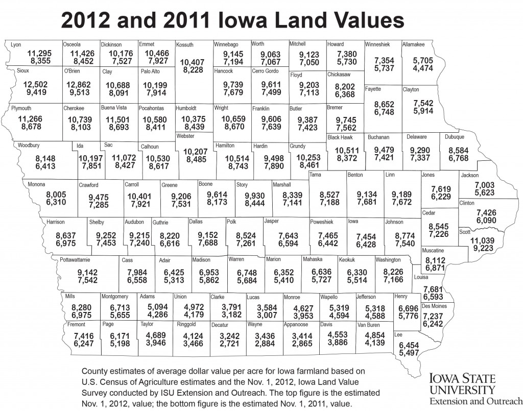 Iowa Land values survey shows nearly 24 increase over last year « KJAN