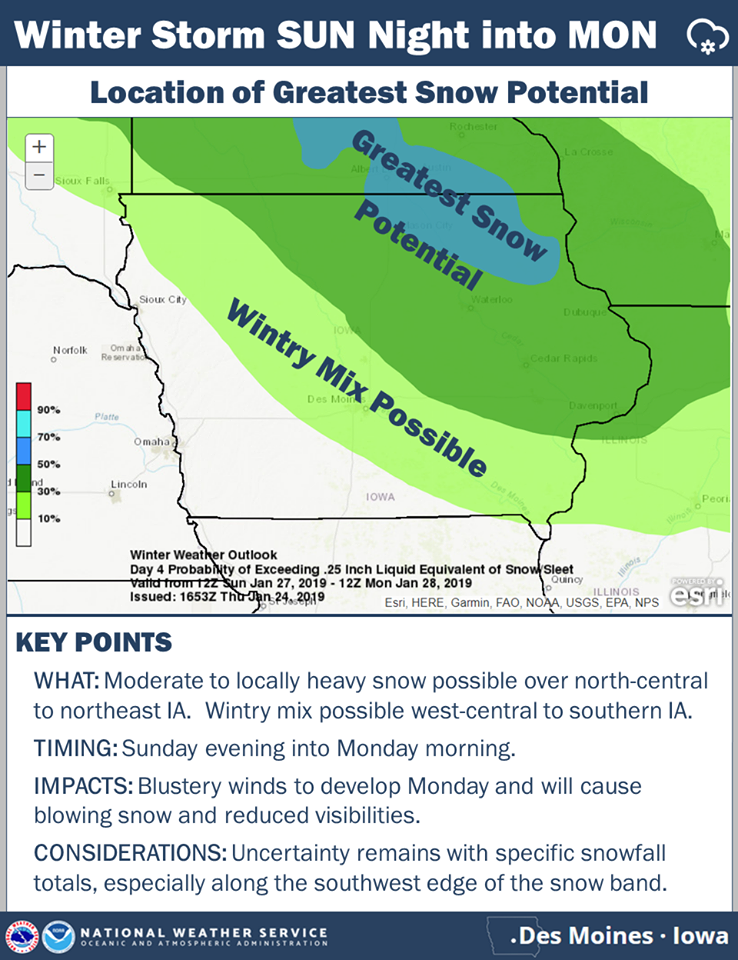 Winter storm expected to impact much of Iowa late this weekend « KJAN