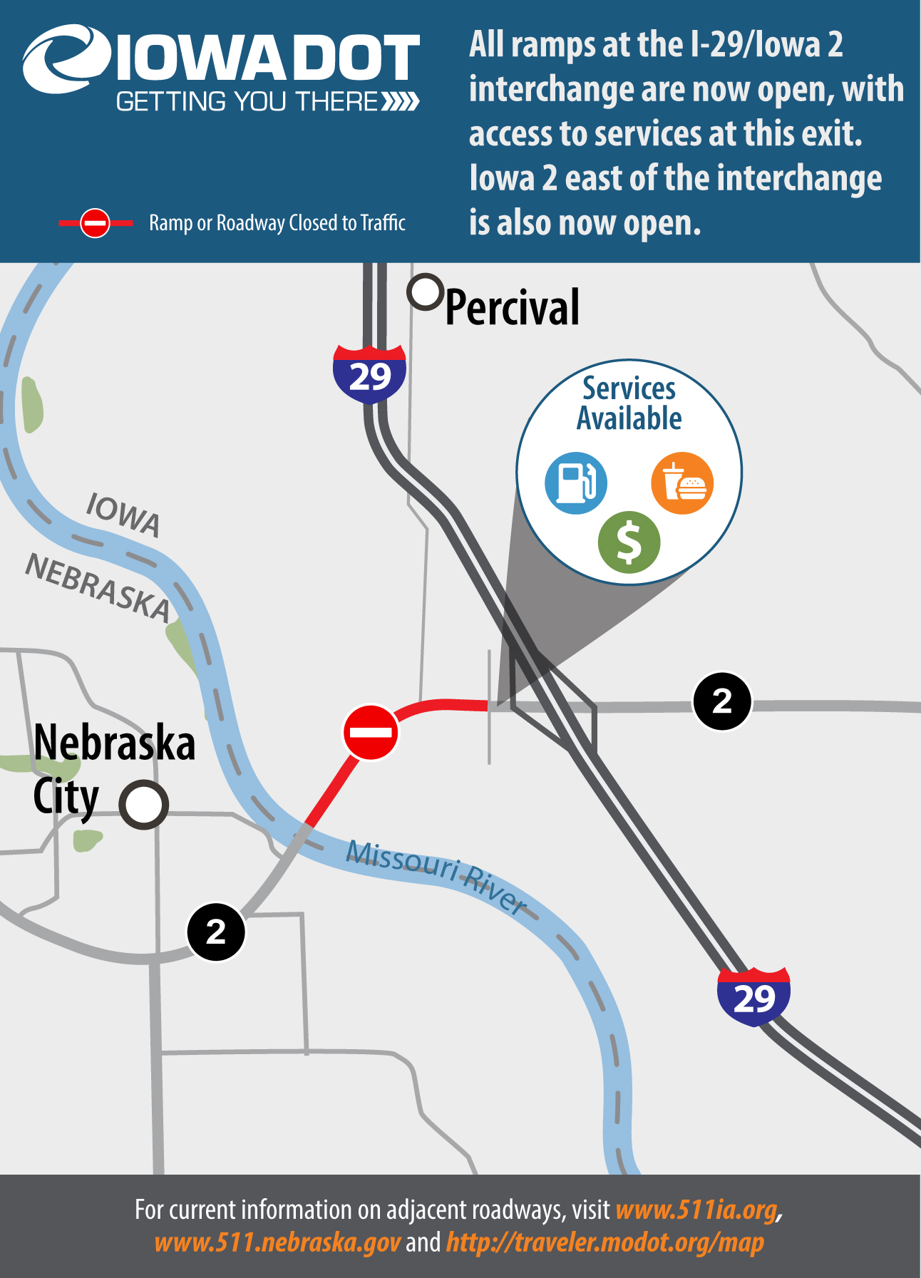 Limited mobility restored at the I29/Iowa 2 interchange after second