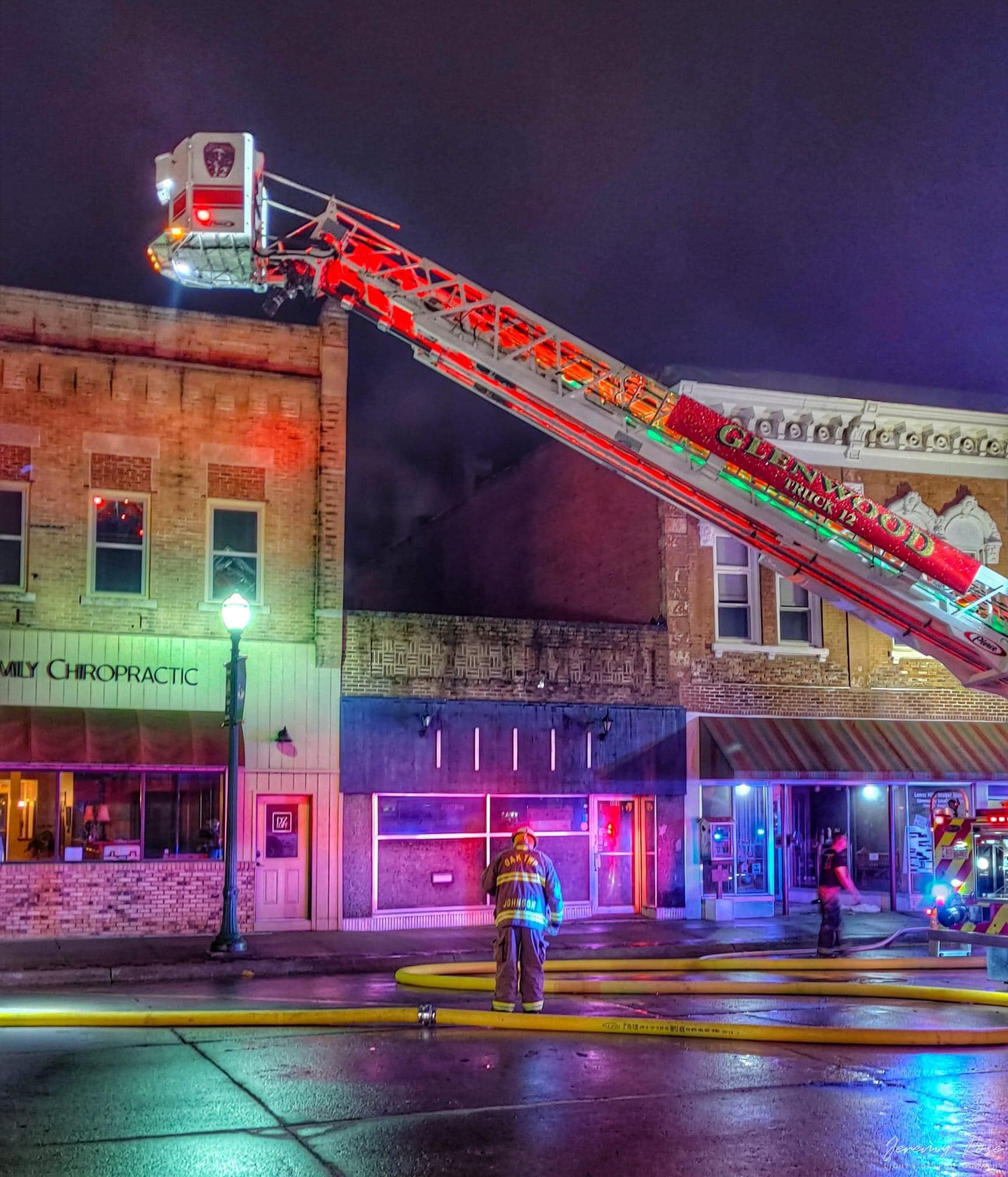 Multiple fire departments fight flames in Glenwood Tuesday morning