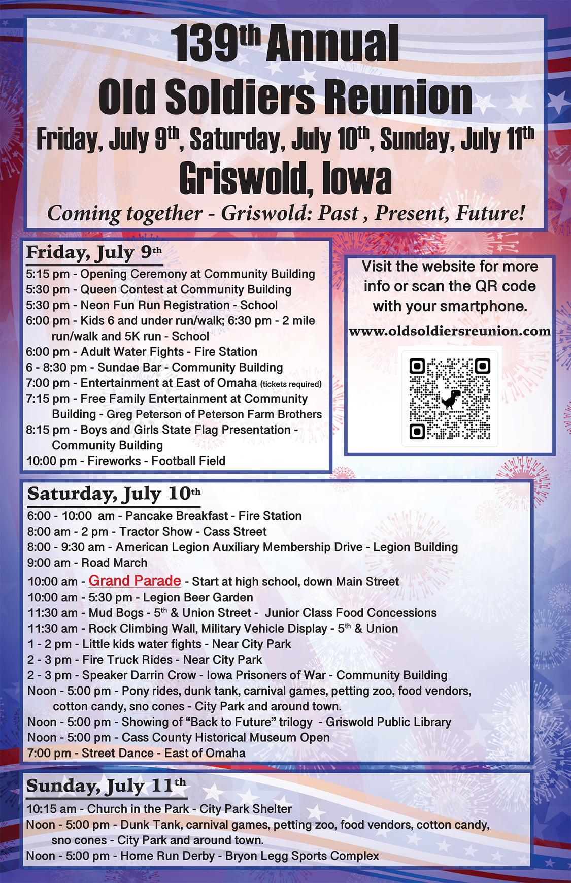 139th Annual Old Soldiers Reunion set for this weekend in Griswold