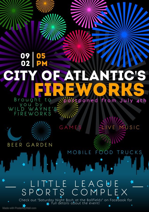 Reminder City of Atlantic’s Fireworks show set for Saturday night