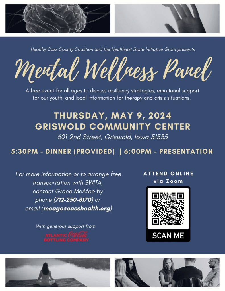 Mental Wellness Panel to be held on May 9th at the Griswold 