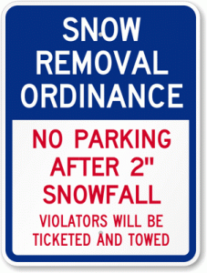 Snow Ordinance sign