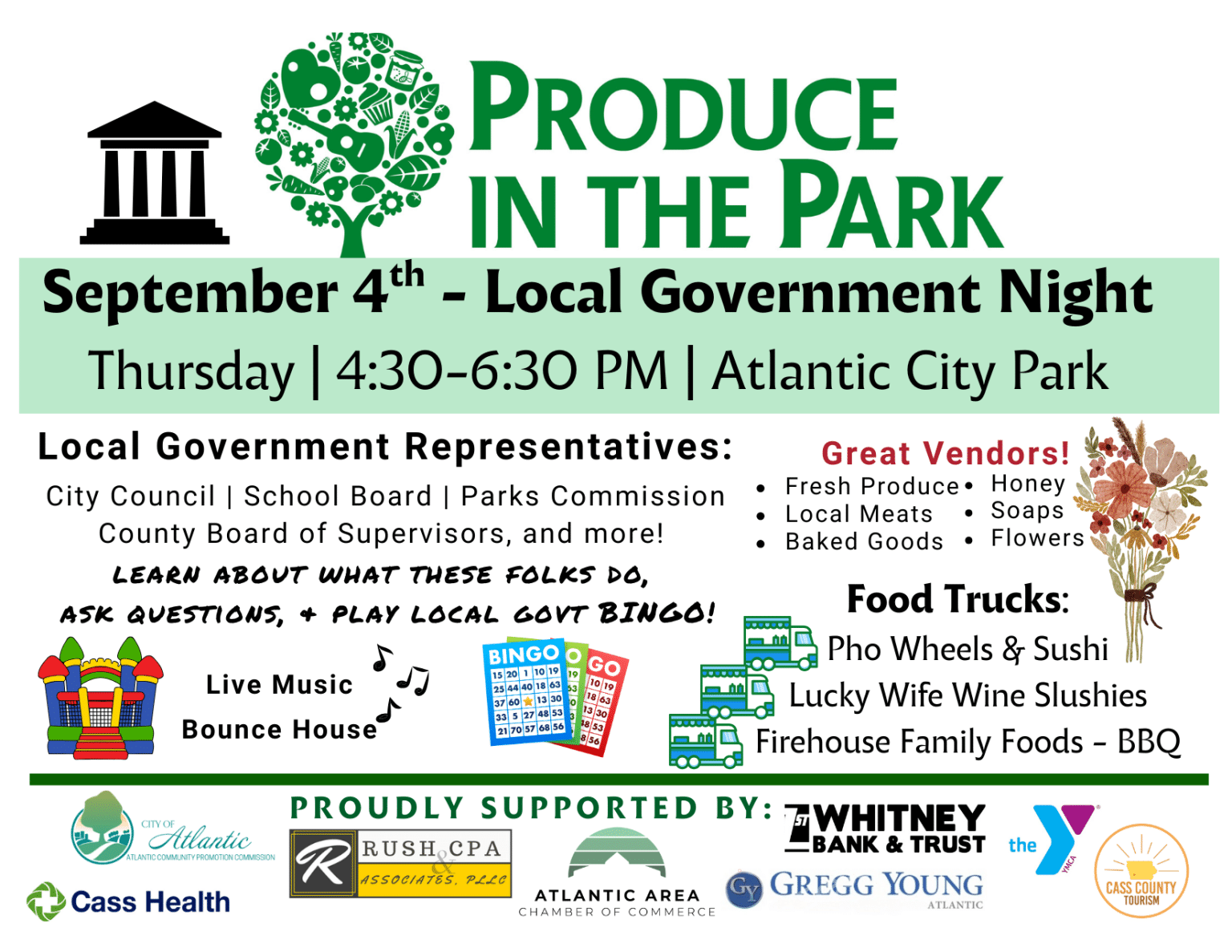 Produce in the Park, 9/4/25 Meet your local government representatives